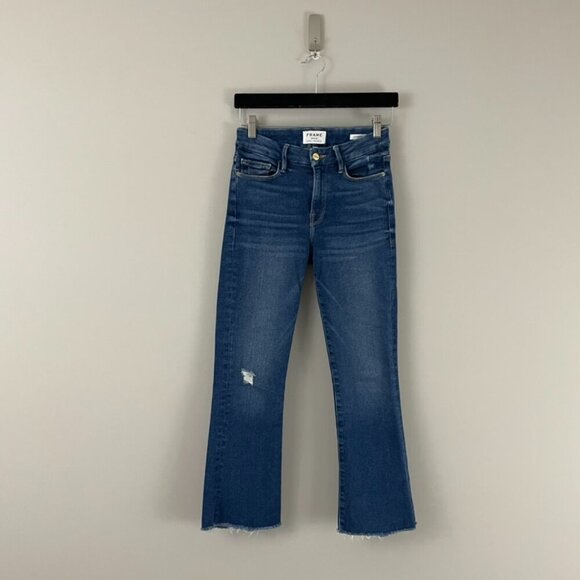 Frame Denim Le Crop Mini Boot Jeans in Mt Ellington Wash Size 26 - Picture 1 of 6
